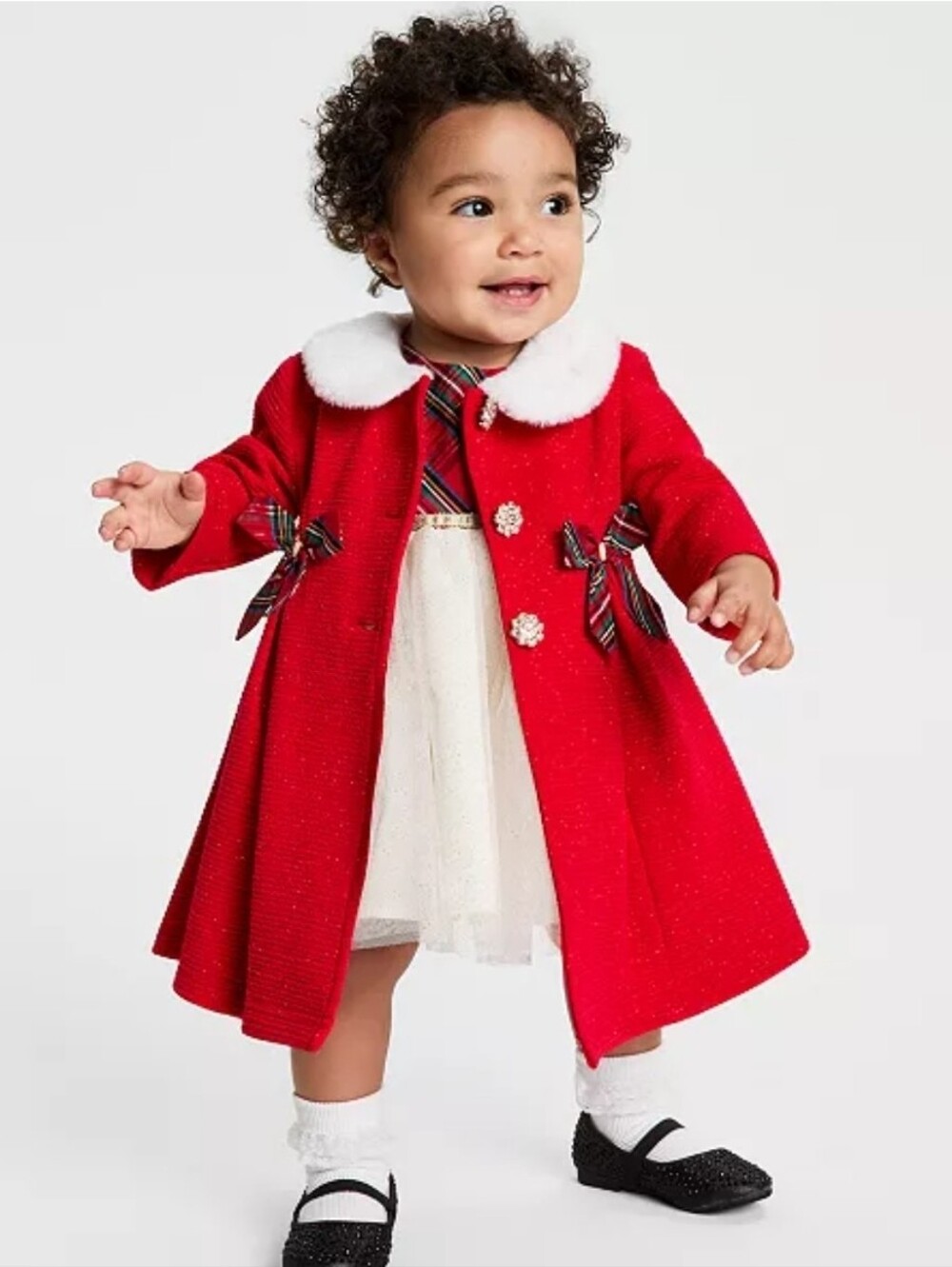 Blueberi Boulevard Holiday Plaid Dress and Coat